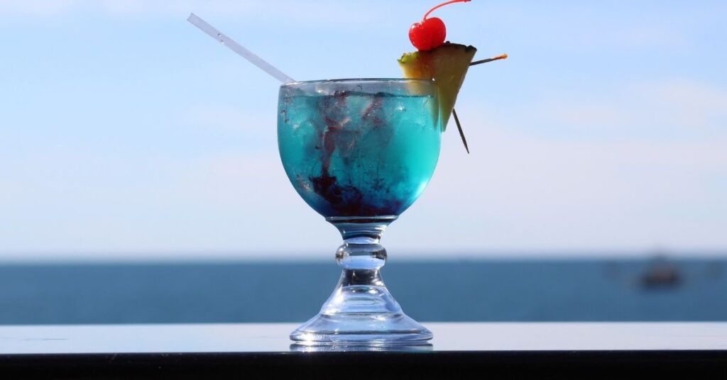 Blue lagoon cocktail drink