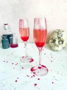 Halloween cocktails with champagne