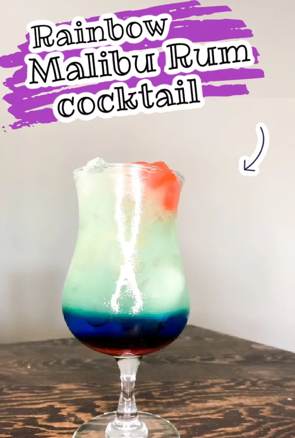 Malibu Rum And Blue Curacao Cocktail