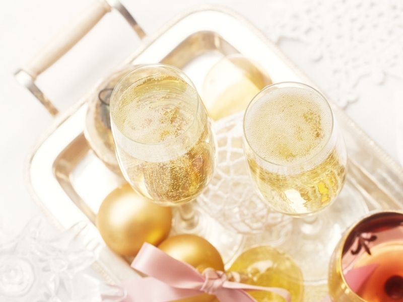 Holiday cocktails with Champagne