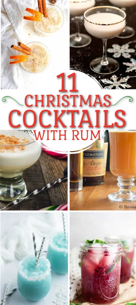 Holiday cocktails with rum