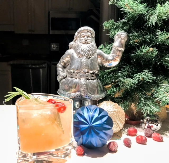 Christmas cocktail with whiskey