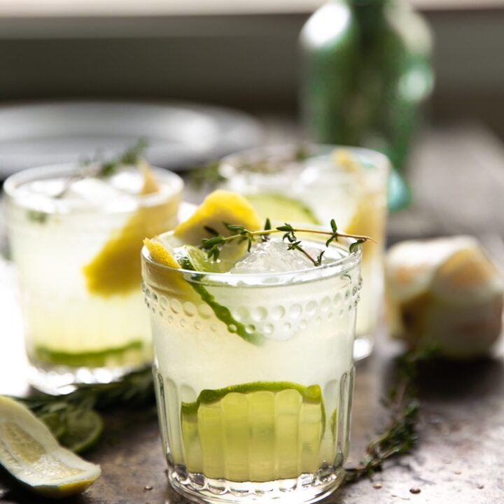 lemoncello green cocktail with gin