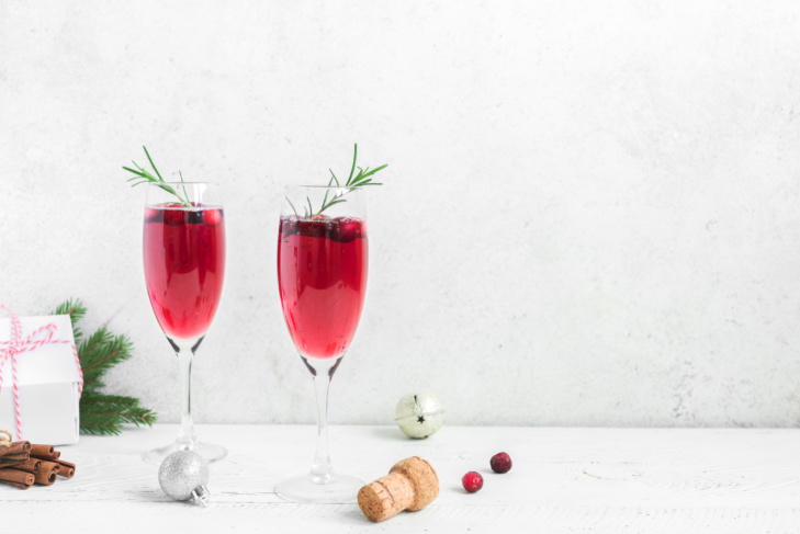 cranberry Champagne mimosa for Christmas
