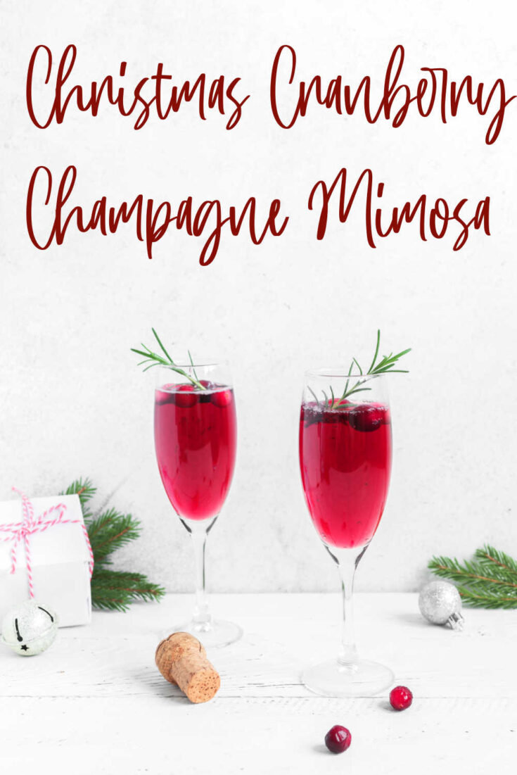 Christmas cranberry mimosa with rosemary 