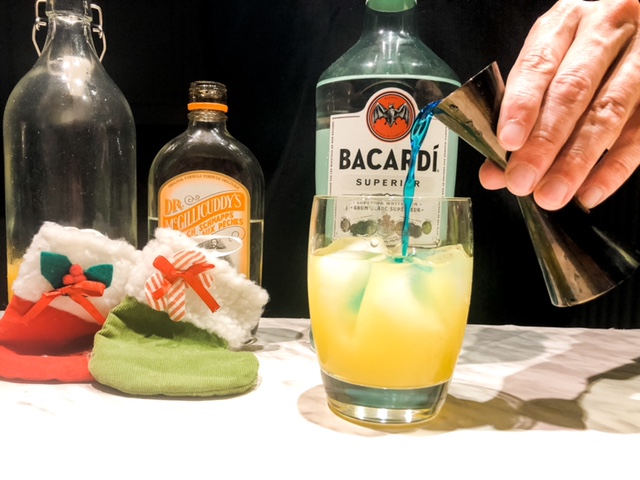 add Blue Curacao to make your Grinch Cocktail
