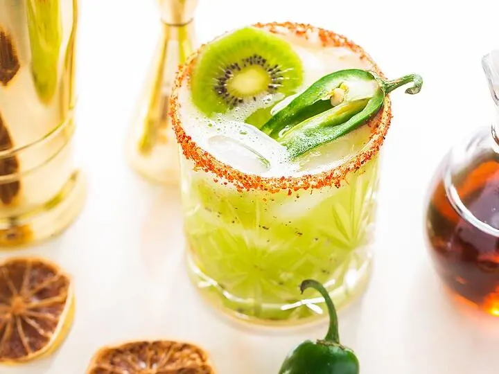 Zesty Kiwi Jalapeño Margarita Cocktail