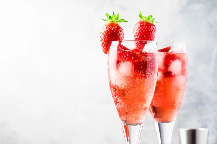 Strawberry prosecco cocktail