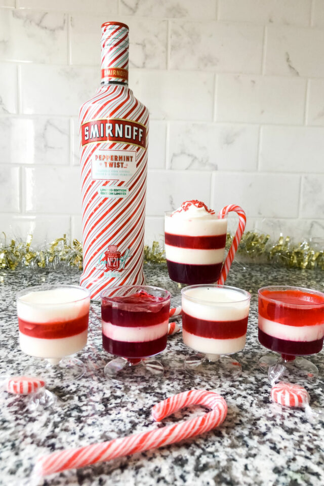 Candy Cane Jello Shots