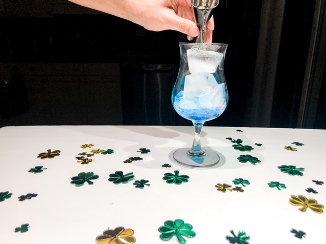 add Blue Curacao to your shamrock cocktail
