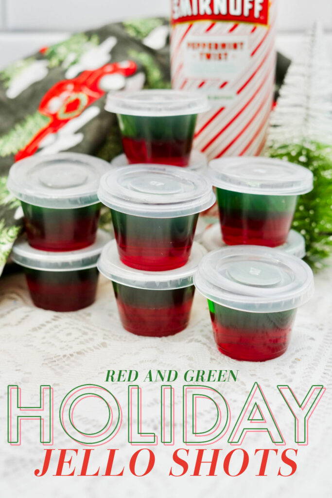 Red and green Christmas Jello shots