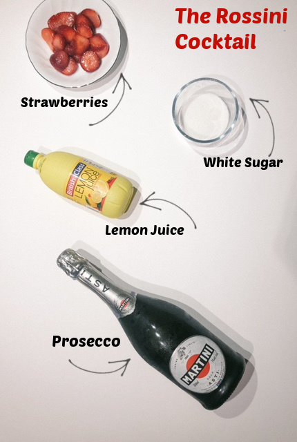 Strawberry Prosecco cocktail