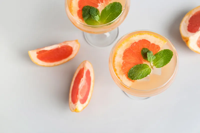 Pink grapefruit martini with vodka