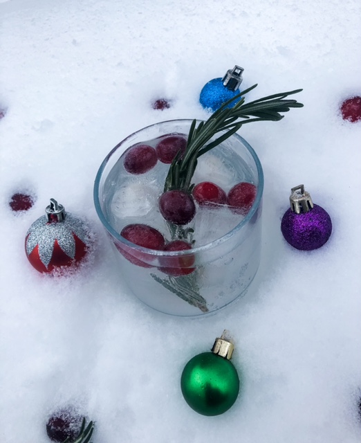 Mistletoe Cocktail in the snow - MIstletoe drink