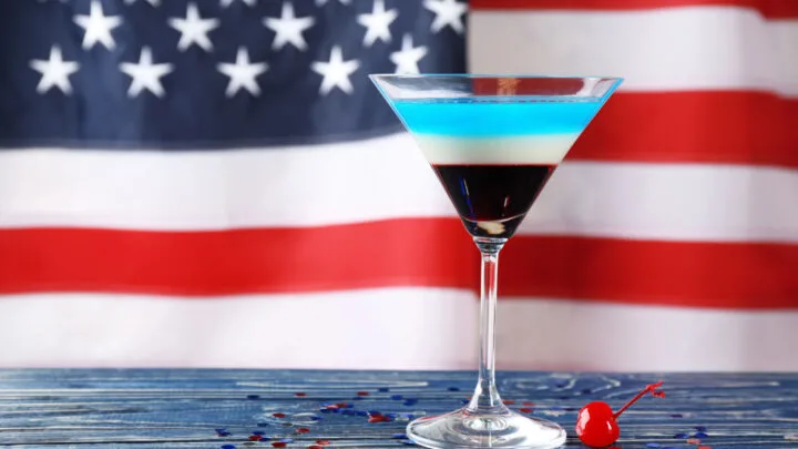Red white and blue martini for 4th July