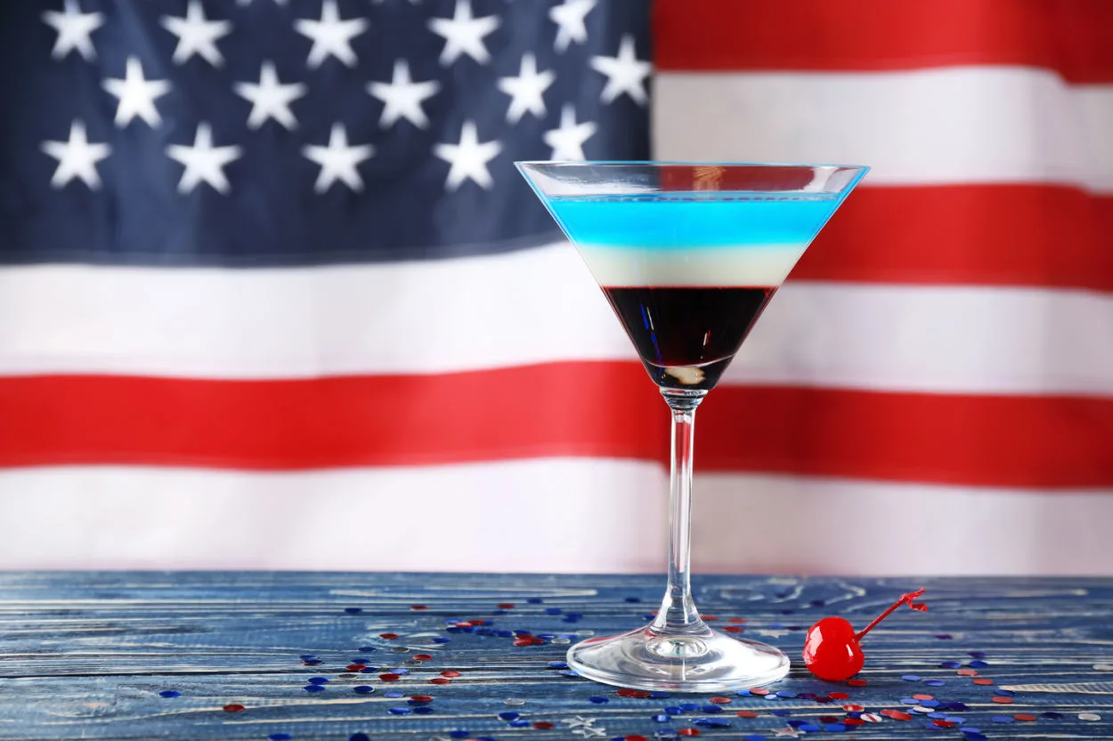 Red white and blue martini for 4th July