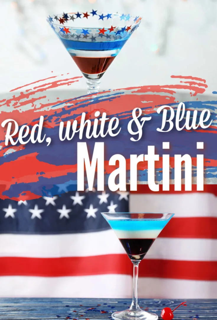 red white and blue martini