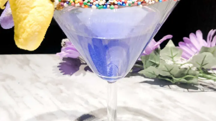 sprinkle rim on an Easter martini