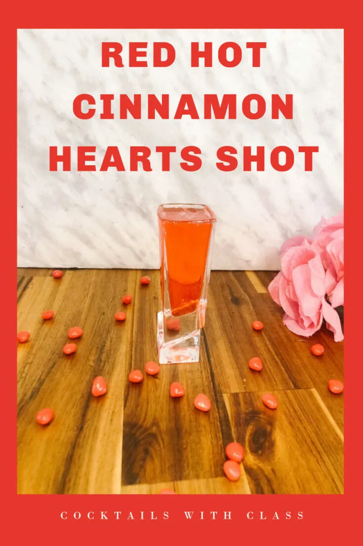 Red hot cinnamon heart shots