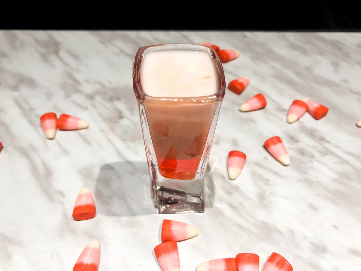 Red velvet Valentine's Day shot