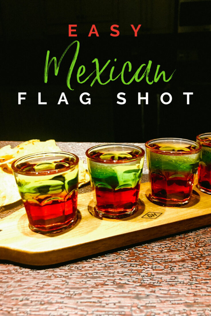 Mexican flag shot drink