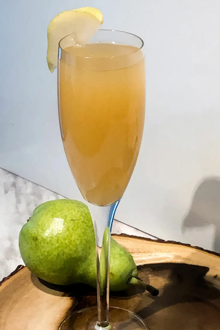 pear juice and Champagne cocktail