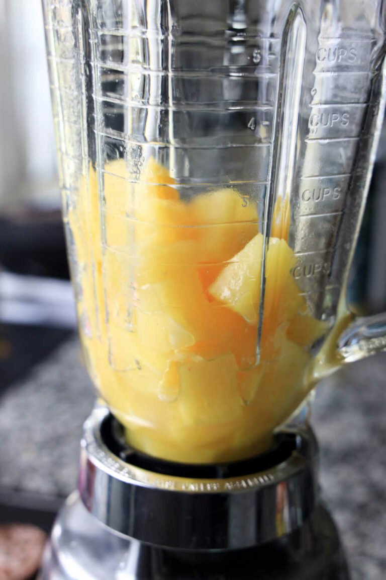 Pineapple Coconut Rum Slush With Strawberries
