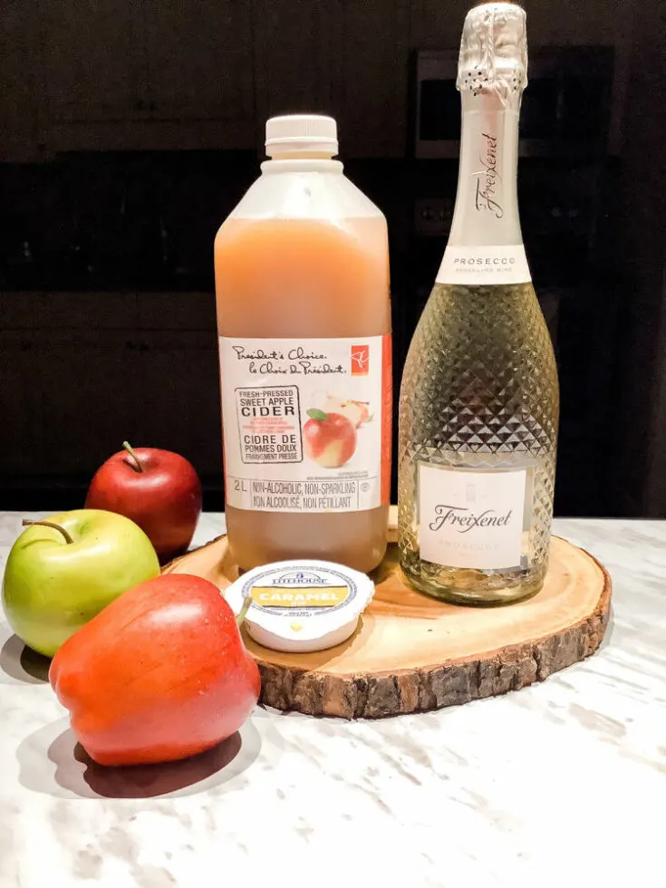 how to make a caramel apple mimosa
