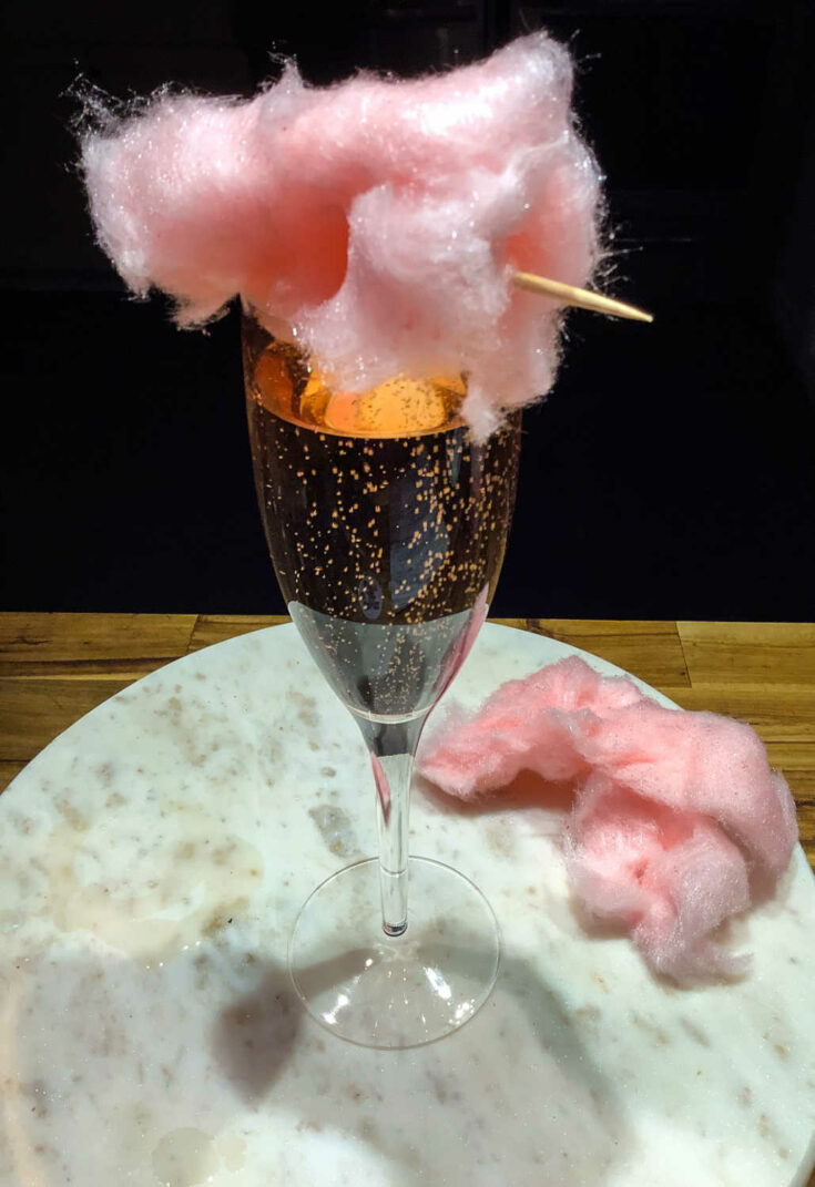 cotton candy champagne cocktail