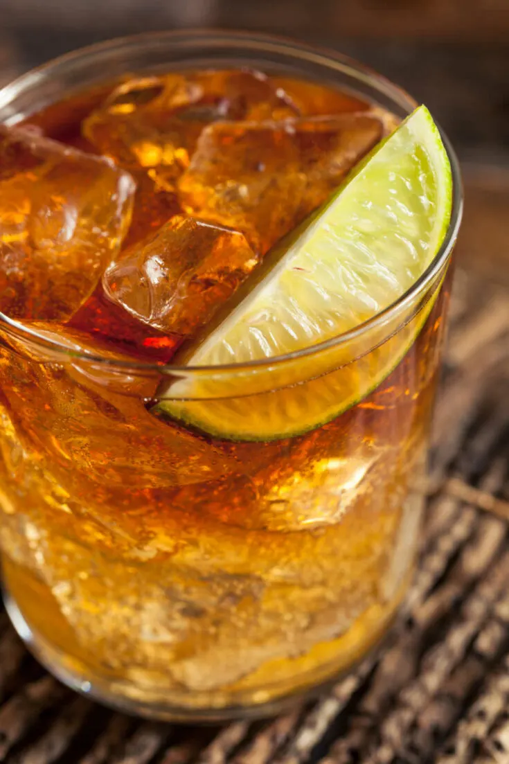 Dark and Stormy Rum Cocktail with Lime and Ginger Beer