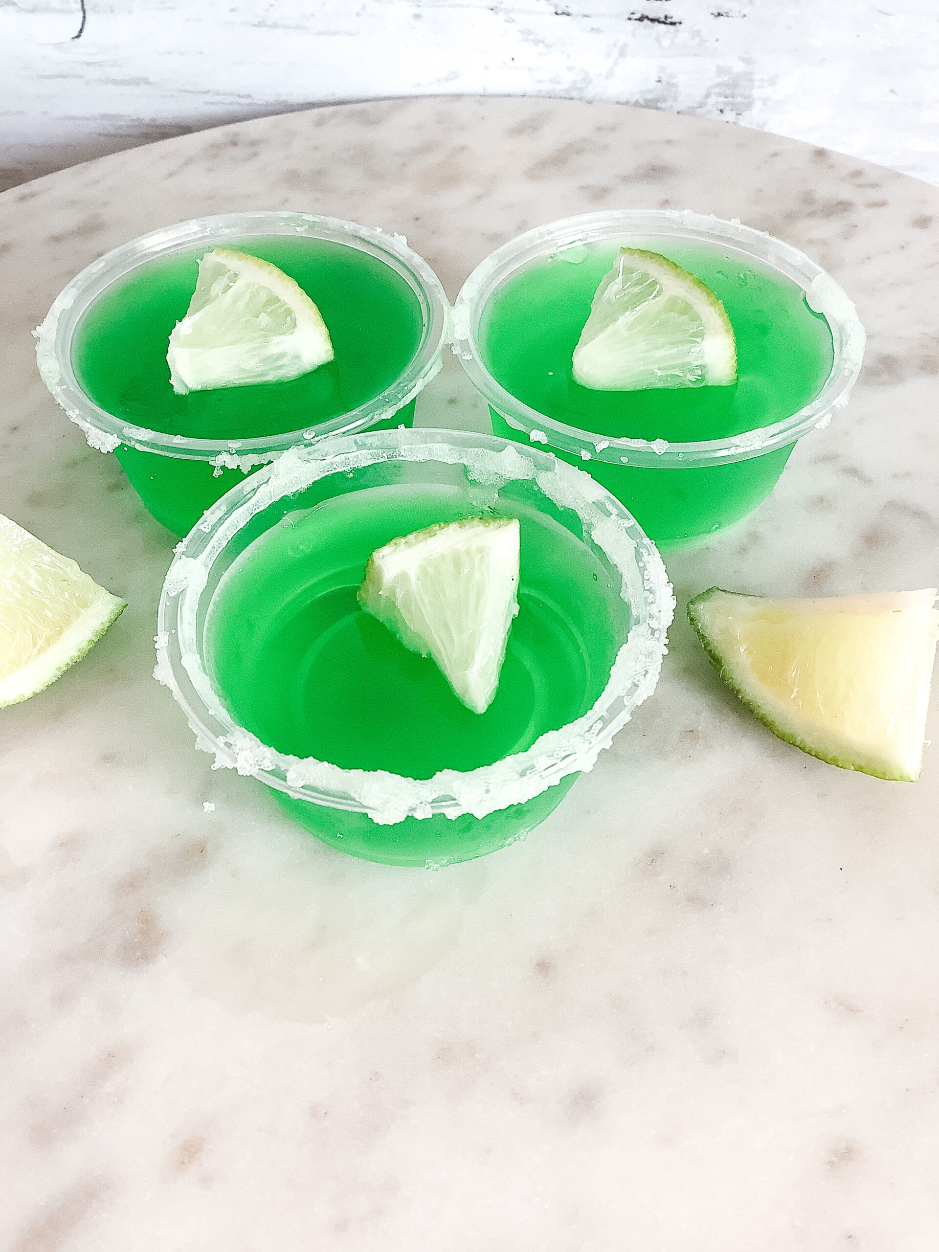 Lime Margarita Jello Shots With Salt