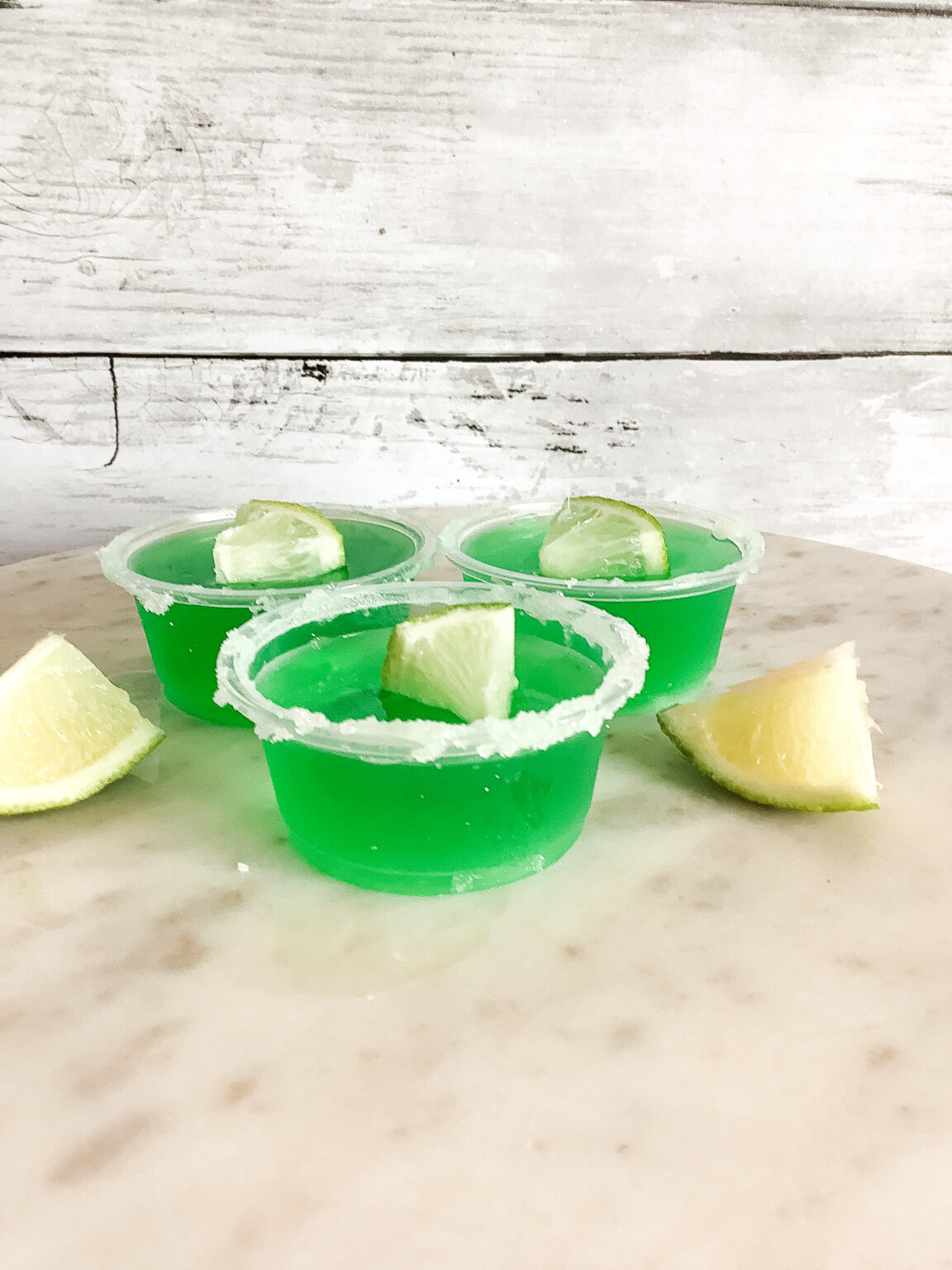 Lime Margarita Jello Shots With Salt