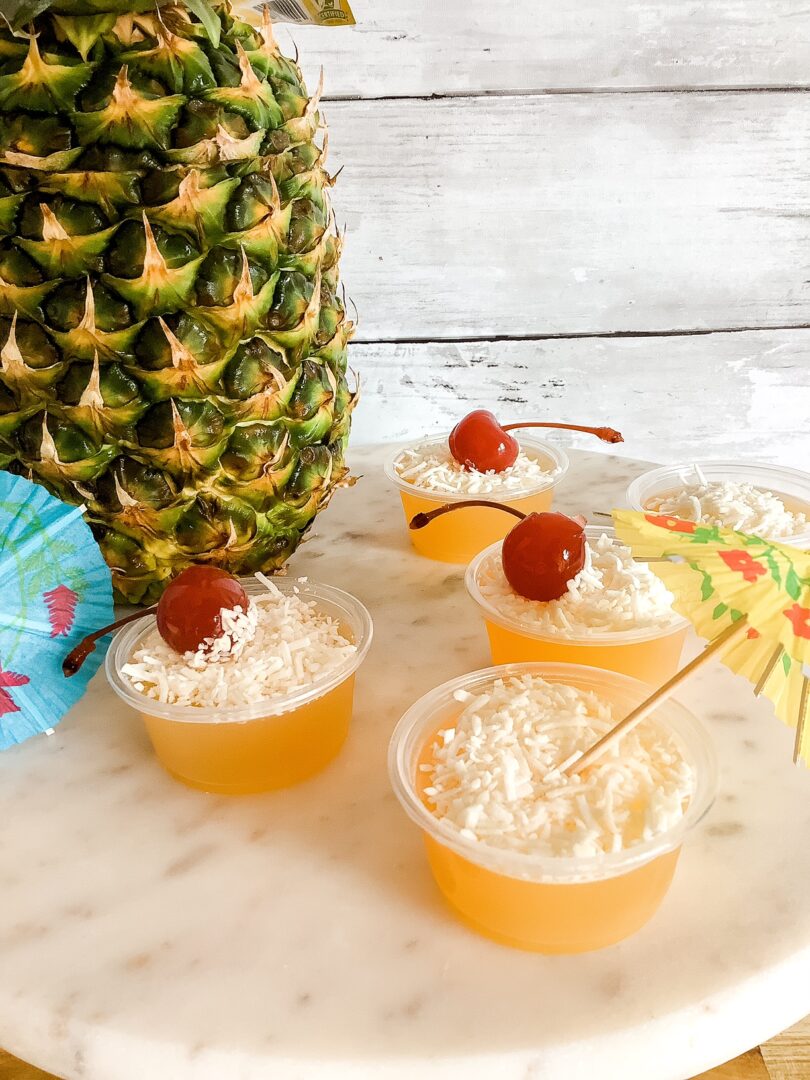 Piña Colada Jello Shots With Malibu Rum