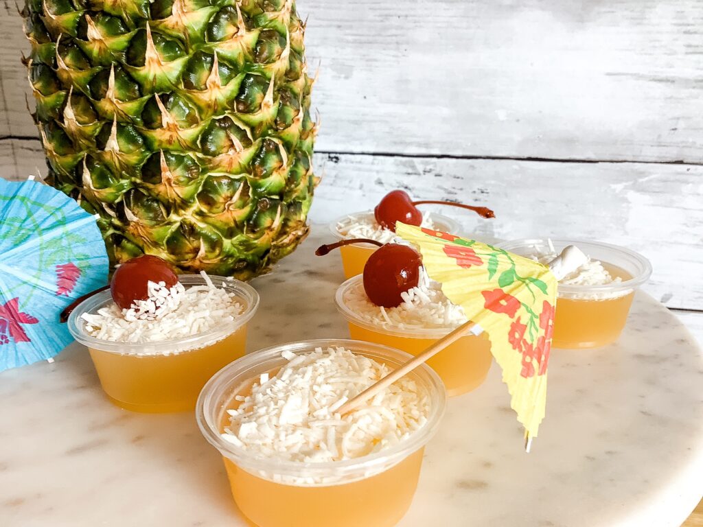 Piña Colada Jello Shots With Malibu Rum