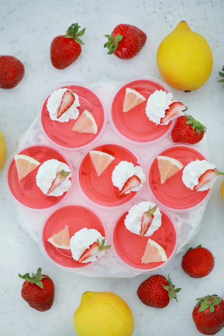 strawberry lemon jello shots