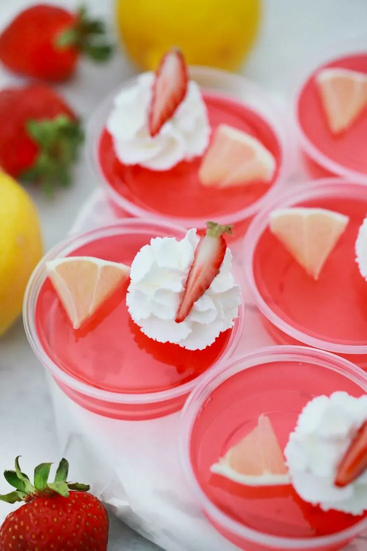strawberry lemon jello shots