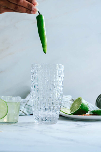 Spicy Cucumber Margarita With Tajin