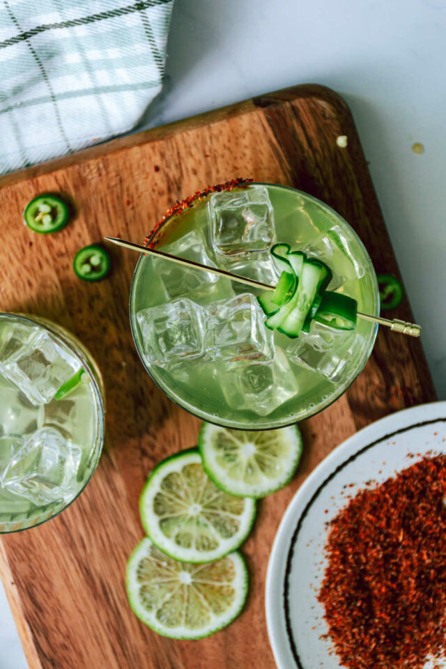 Spicy Cucumber Margarita With Tajin