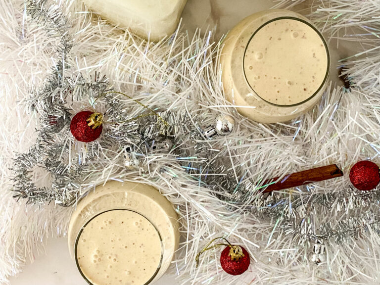 Homemade eggnog with Bourbon