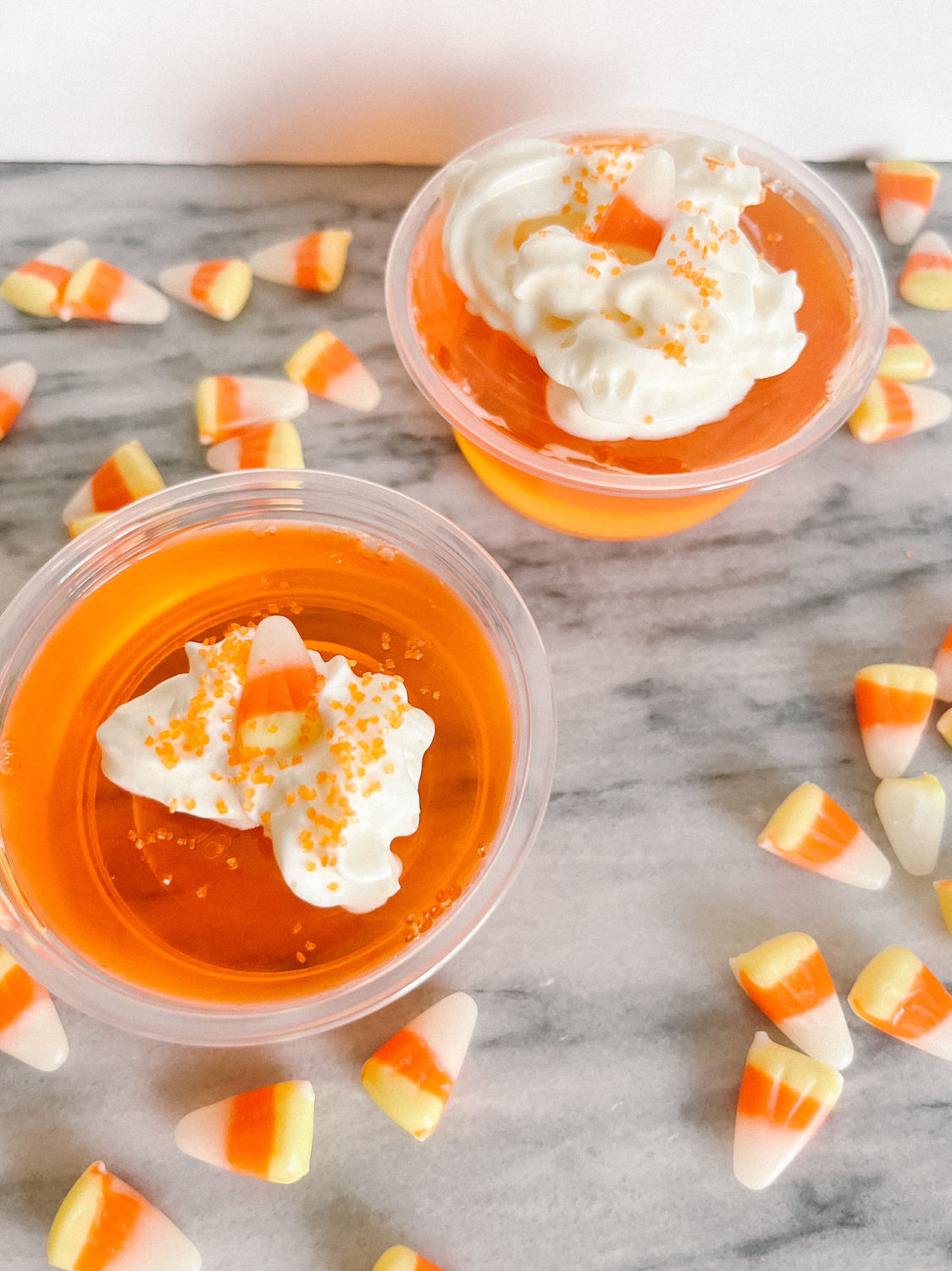Candy Corn Jello Shots With Butterscotch Schnapps