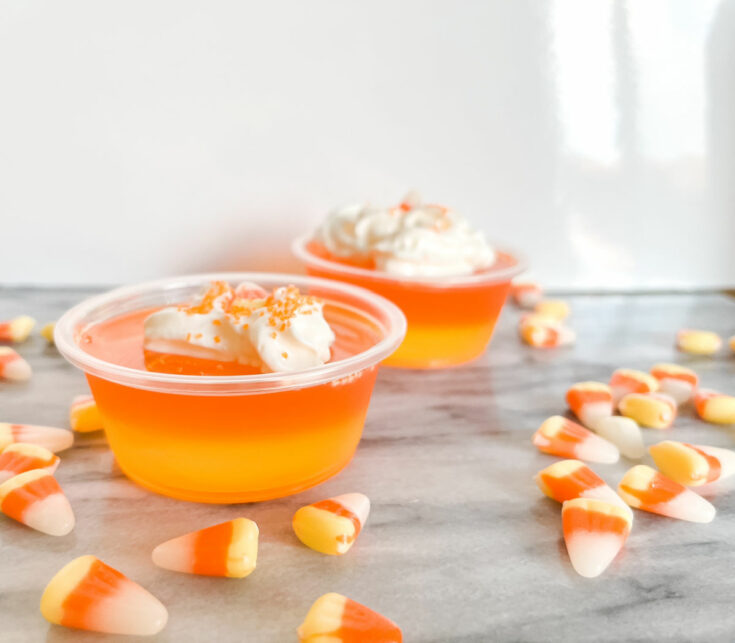 candy corn jello shots with butterscotch schnapps