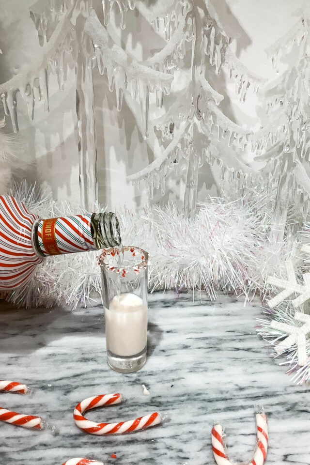 Fantastically Festive Candy Cane Shot