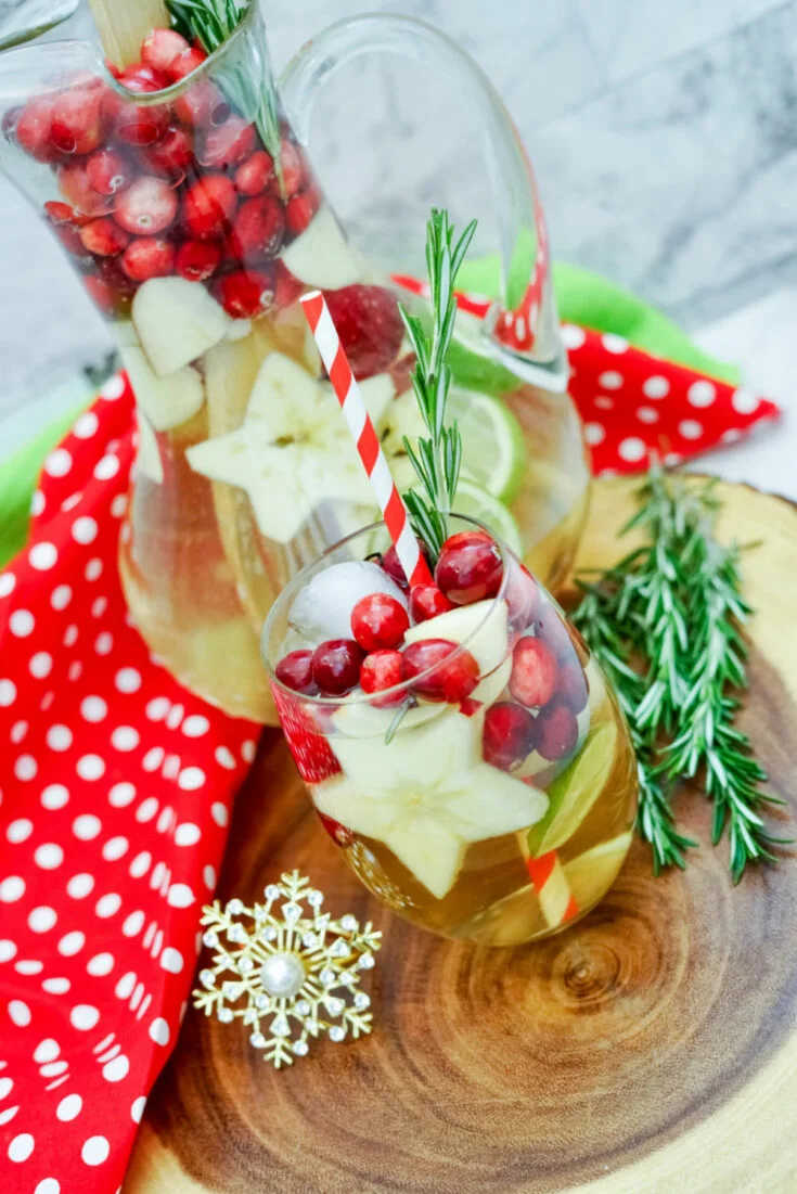 winter white Sangria with Champagne