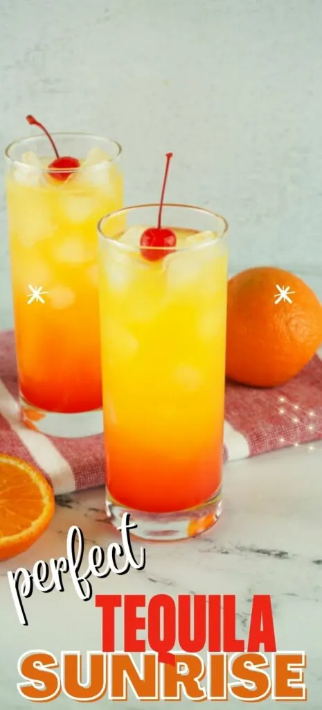 Tequila sunrise cocktail