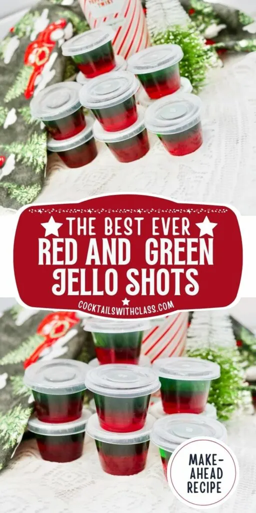 red and green Jello shots for Christmas 