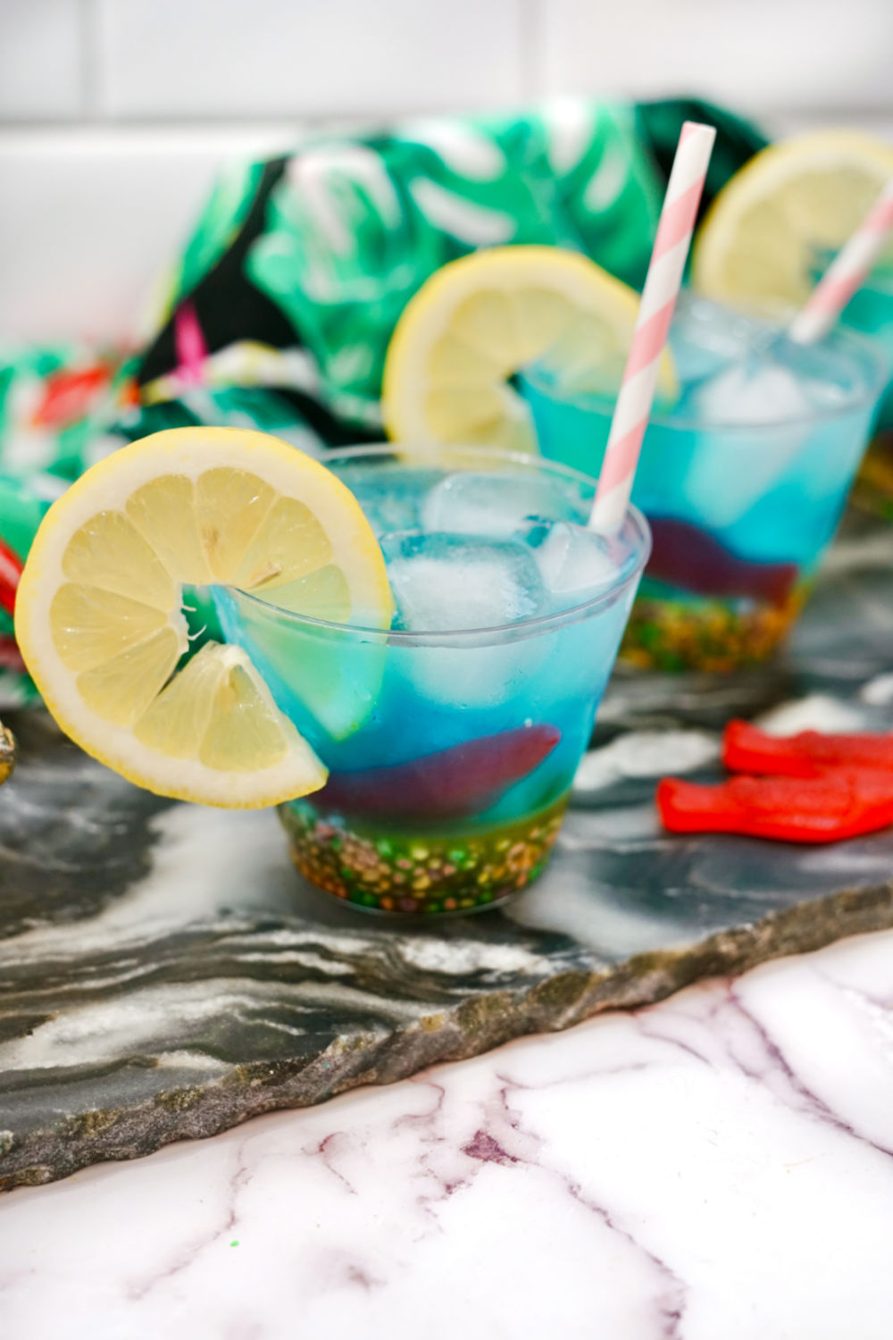 Easy Fish Bowl Cocktail (And Mocktail)