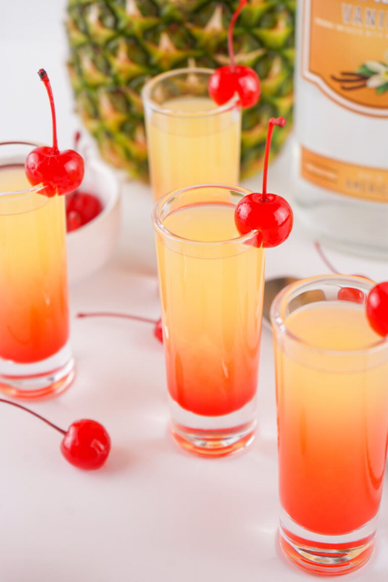 Pineapple Upside-Down Cake Shots