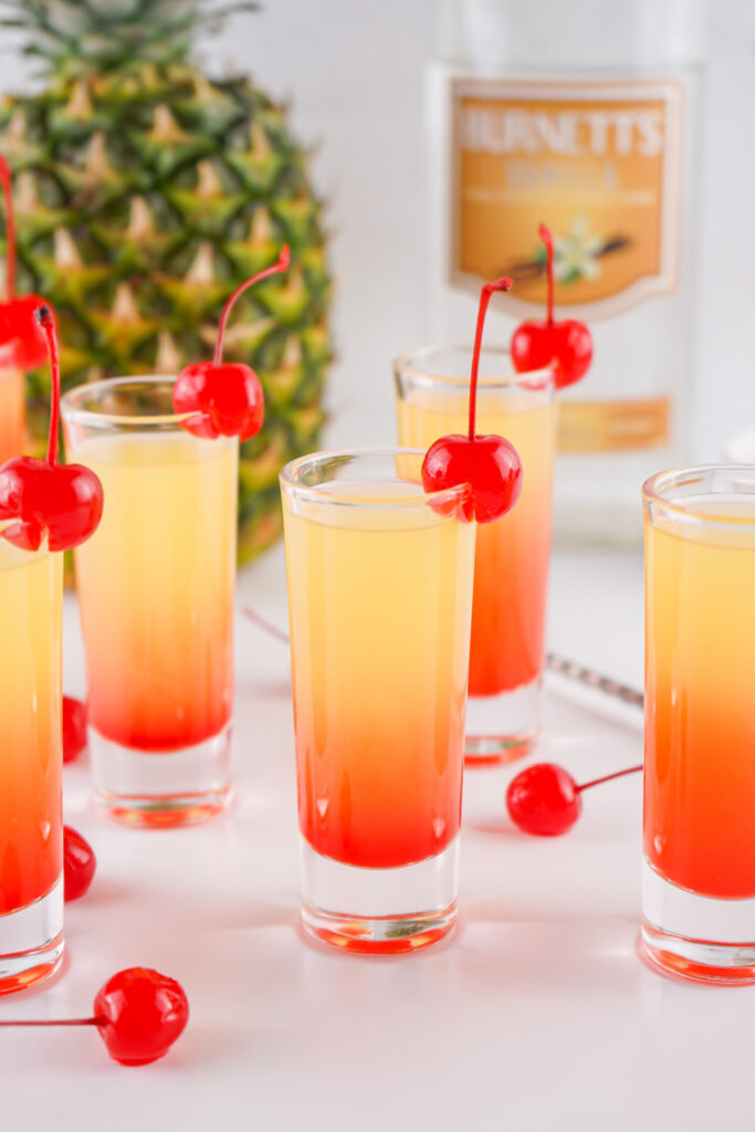 Pineapple Upside-Down Cake Shots