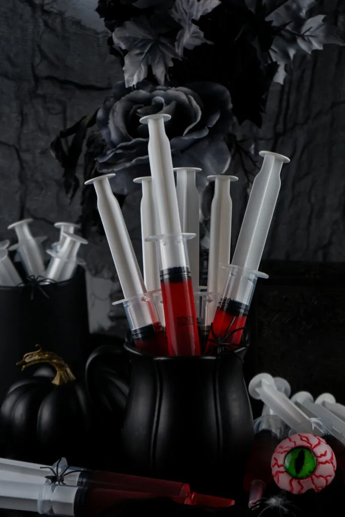 spooky jello syringes