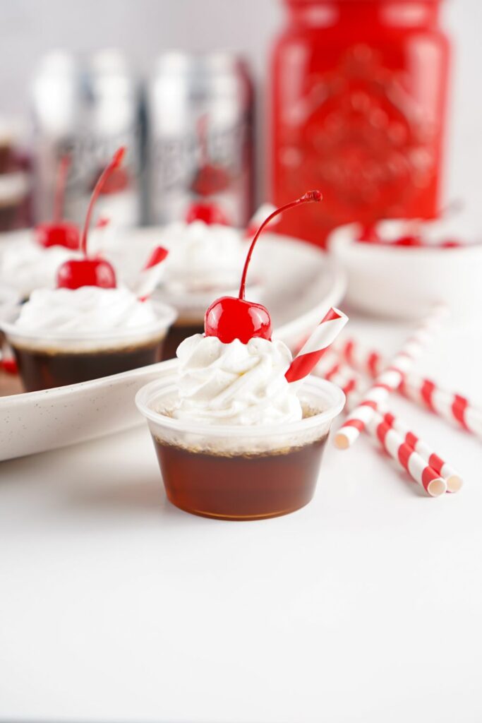 Root beer float jello shots